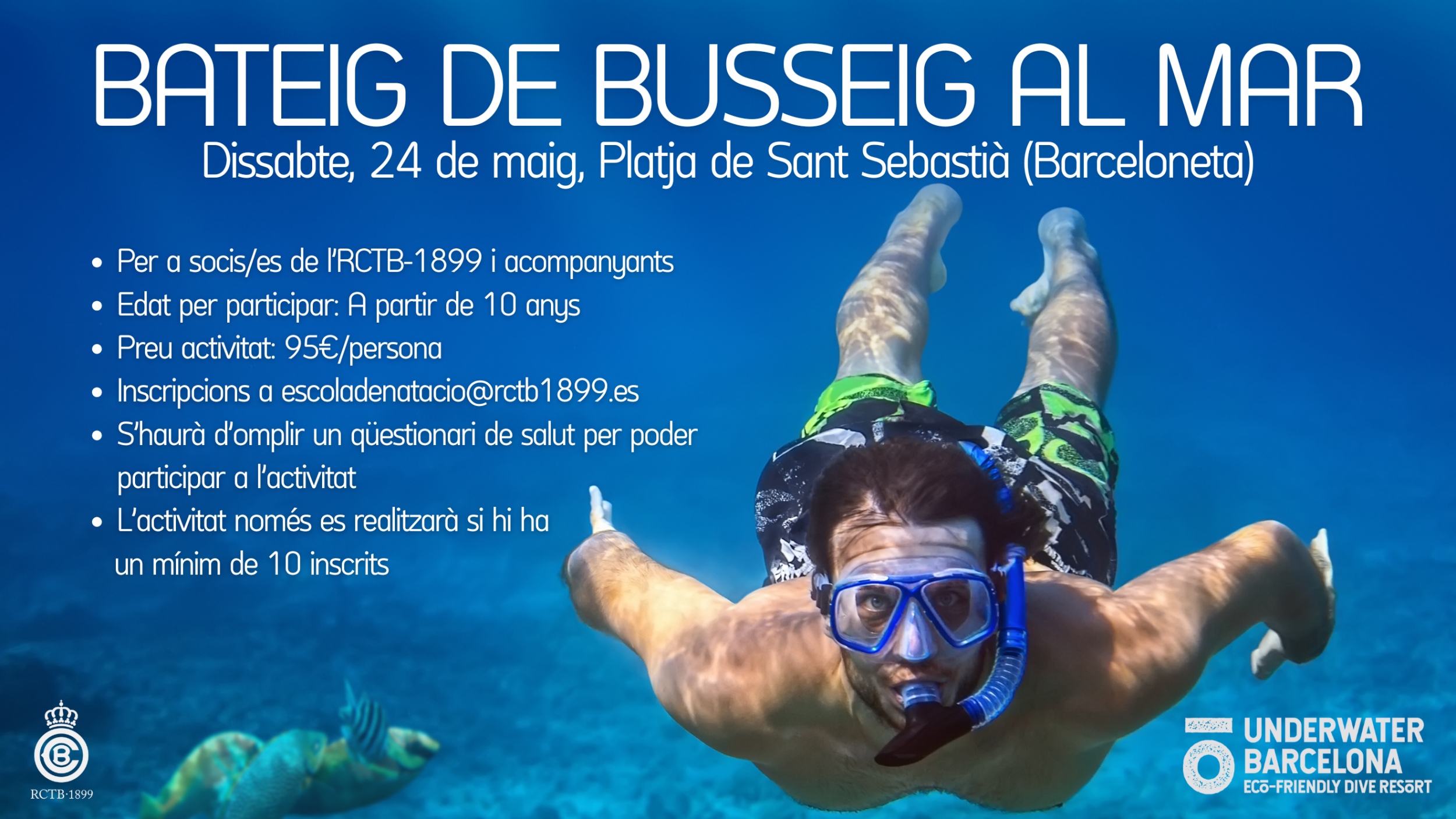 Bateig de busseig al mar (Barceloneta)