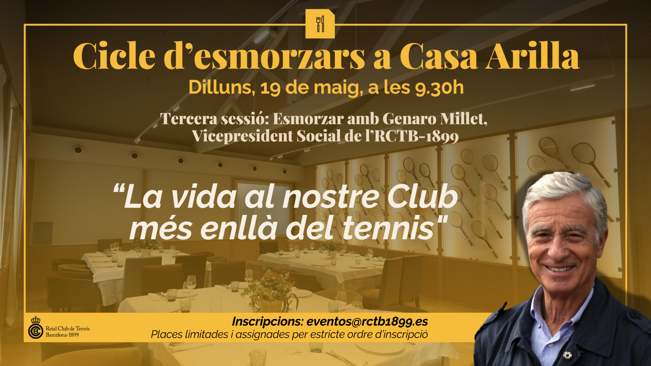 Cicle d'Esmorzars a casa Arilla. 3a sessió: Genaro Millet, vicepesident social