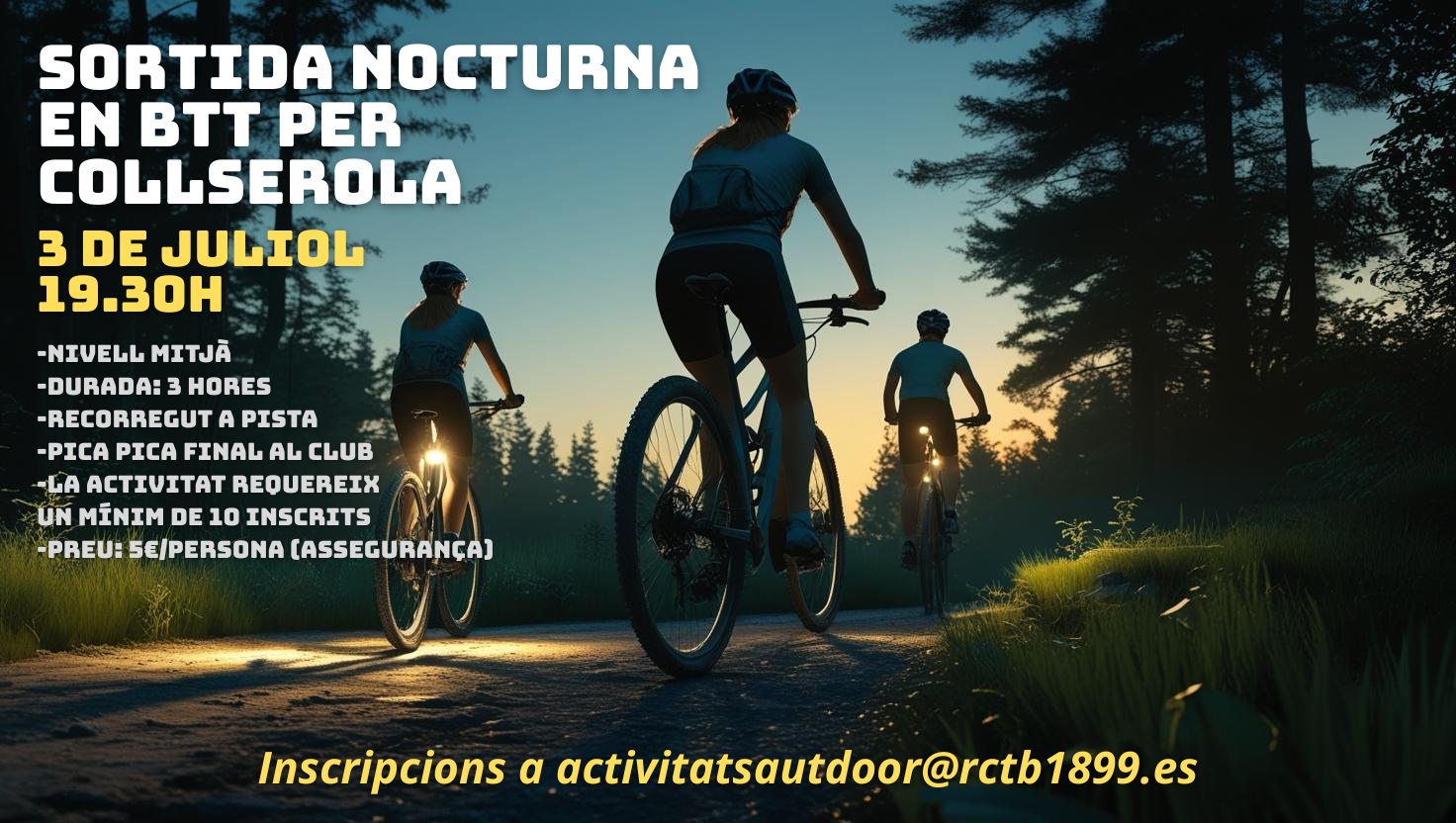 Sortida nocturna en BTT per Collserola