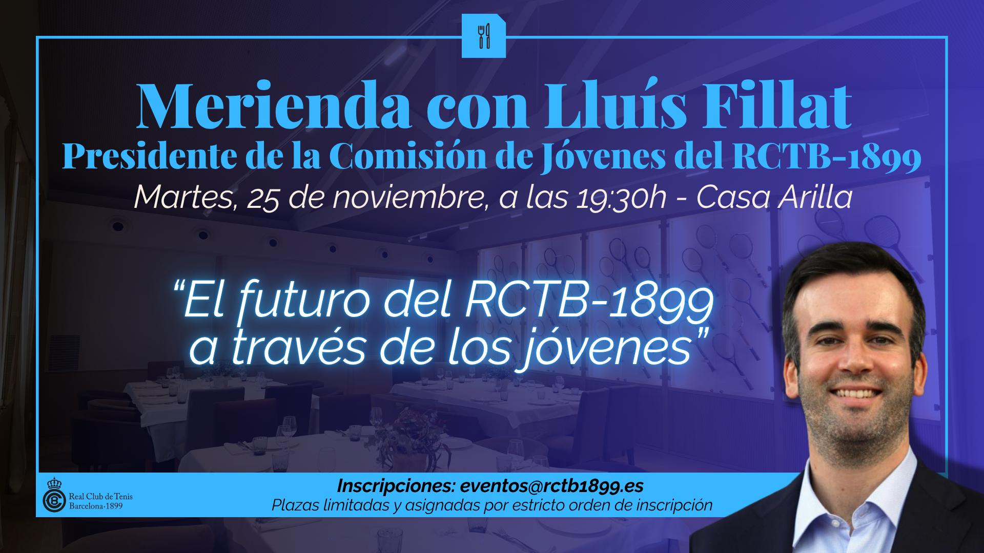 Merienda con Lluís Fillat, Presidente Comisión de Jóvenes del Club