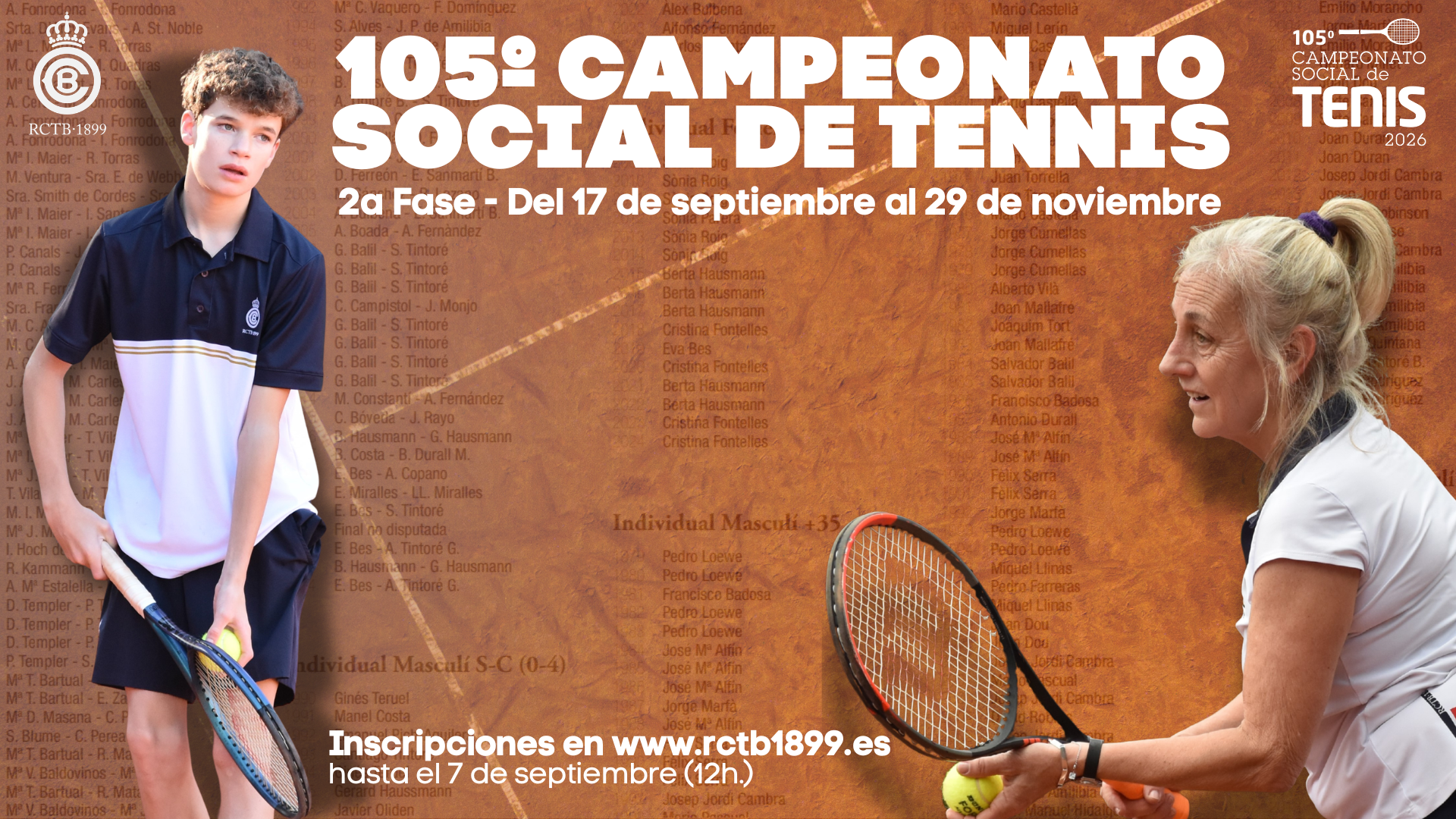 Inscripciones 2a Fase 105º Campeonato Social de Tenis