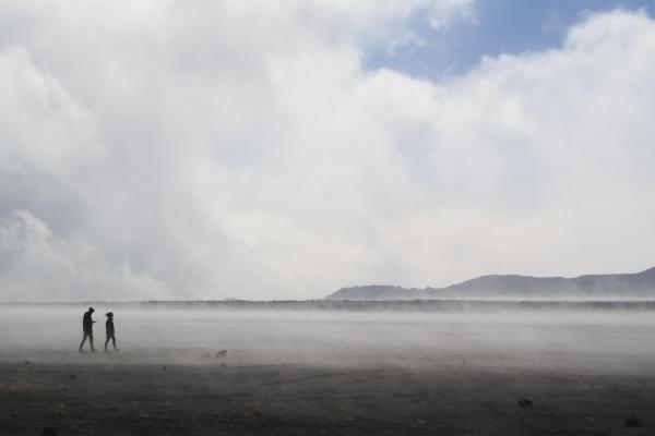 Títol de l'obra: "Paseo por el volcán" | Autora: Victoria Estrada