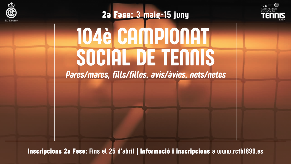 Inscriu-te per disputar la 2a fase del Campionat Social de Tennis pares/mares, fills/es, avis/àvies, nets/es