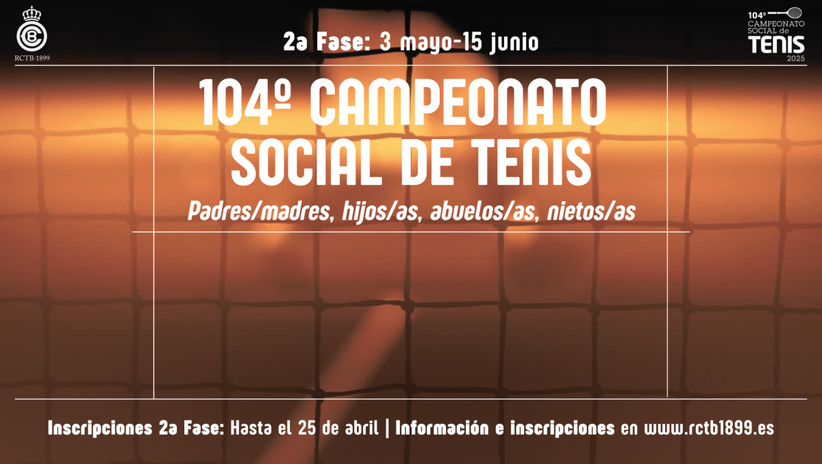Inscríbete para disputar la 2a fase del Campeonato Social de Tenis: Padres/madres, hijos/as, abuelos/as, nietos/as