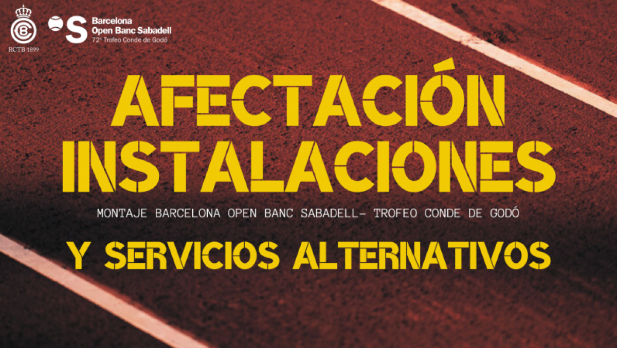 Consulta la afectación y las alternativas que te ofrece el Club durante el montaje del Godó