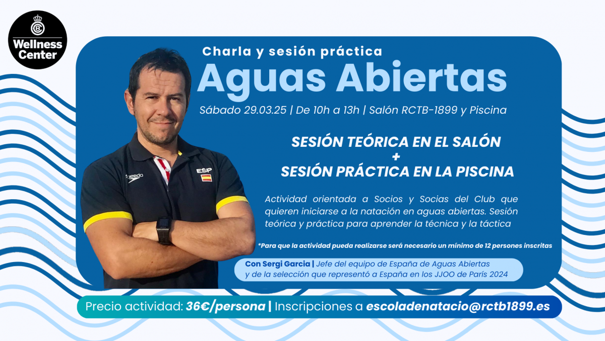 Charla y sesión práctica de Aguas Abiertas con Sergi Garcia, "Team Leader" de la selección Española en los Juegos Olímpics de París