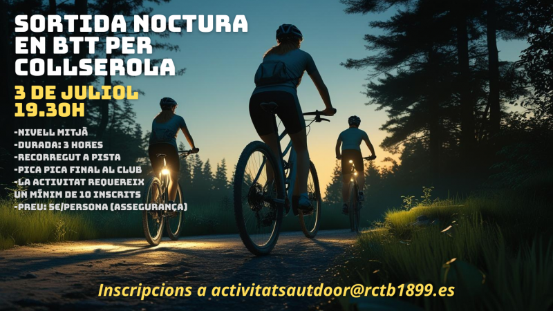 Sortida nocturna en BTT per Collserola