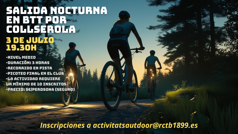 Salida nocturna en BTT por Collserola