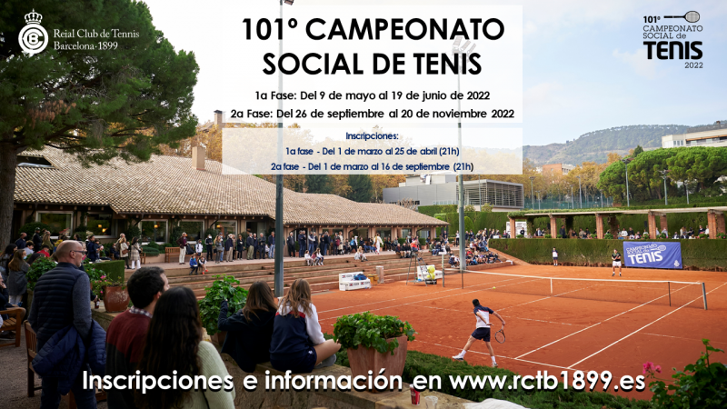Ya están abiertas las inscripciones para participar en el 101º Campeonato Social de Tenis