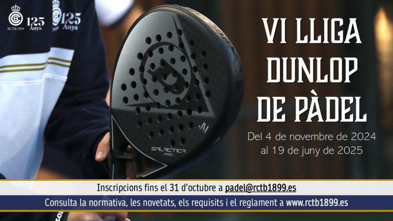 Inscriu-te per disputar la VI Lliga Dunlop de Pàdel