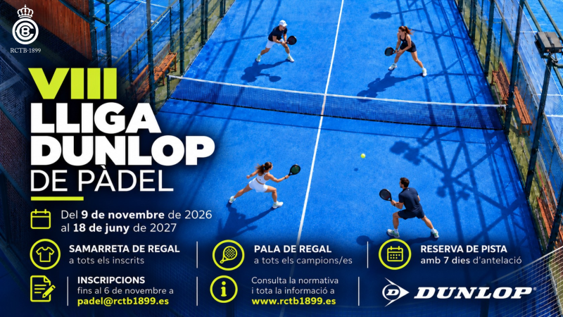 Inscriu-te i participa a la VIII Lliga Dunlop de Pàdel
