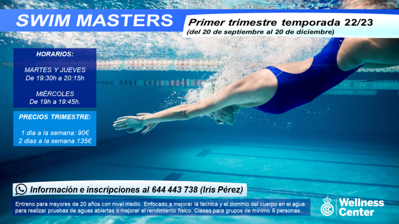 El 20 de septiembre vuelve el Swim Masters