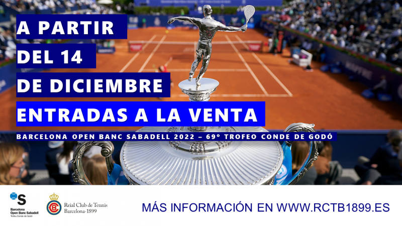 Venta de entradas para el Barcelona Open Banc Sabadell 2022