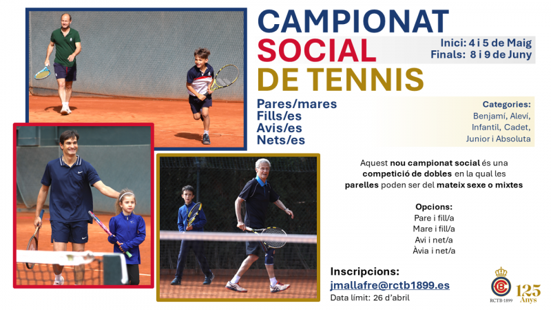 Campionat Social de Tennis Pares/Mares, Fills/es, Avis/es, Nets/es